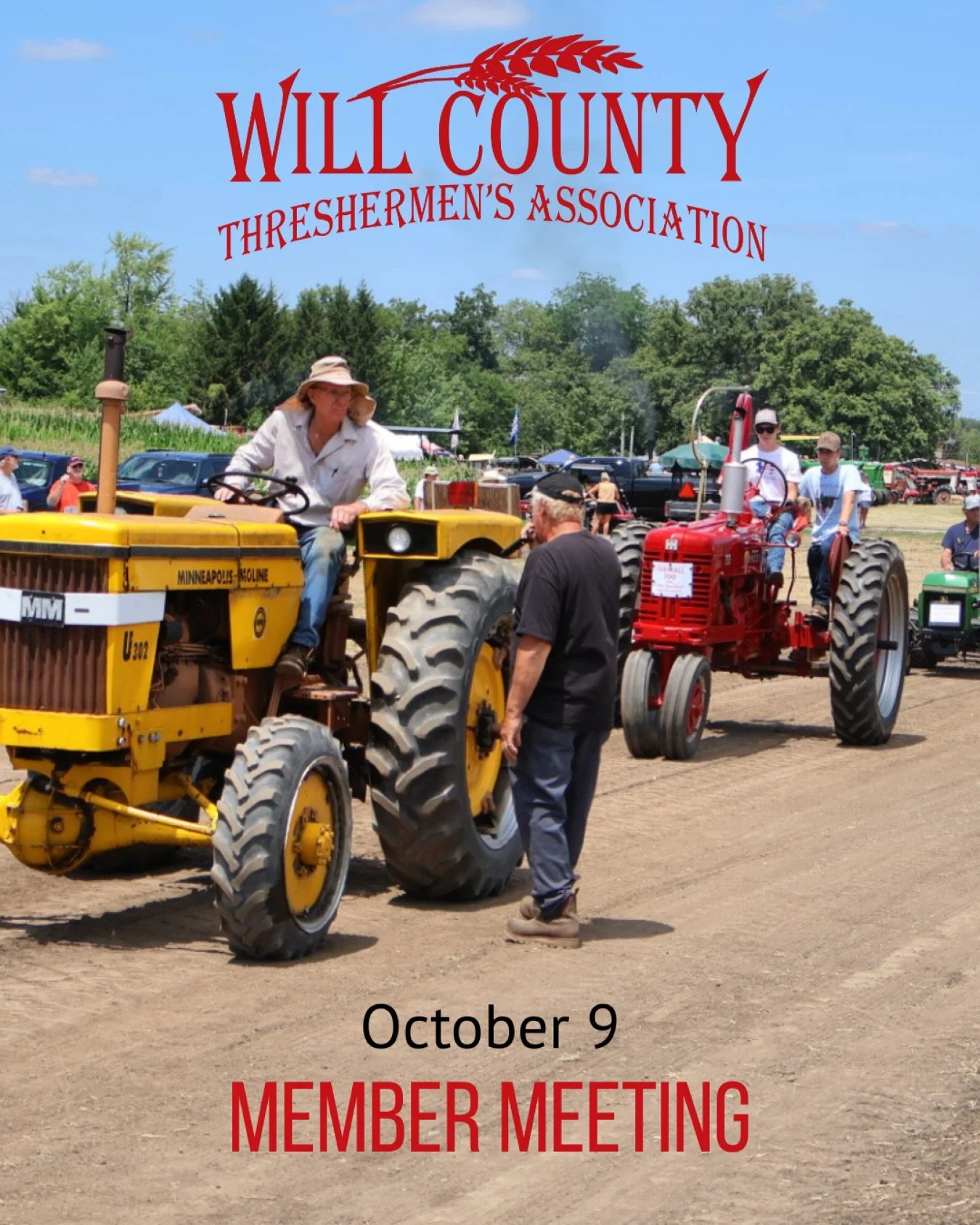 Our next member meeting will be on October 9th, 7PM at the Wilton Center Federated Church.

#Willcountythresh #nonprofitorganization
#farmlife #nonprofitorganizations