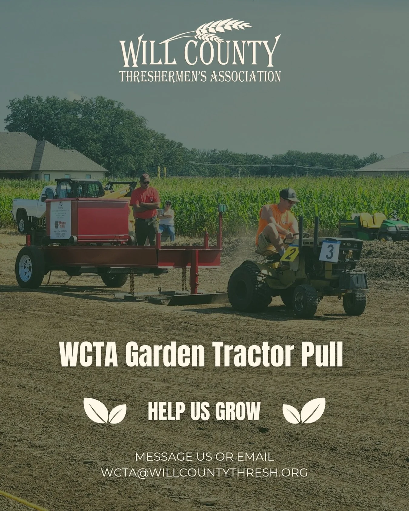 Hi everyone,
We are looking to increase awareness and participation in the Garden Tractor Pull at the 64th Antique Tractor &amp; Steam Engine Show Will County Threshermen&rsquo;s Association
If you can help in any way, we&rsquo;d love to hear from yo