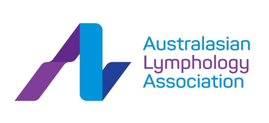 Logo of the Australasian Lymphology Association with stylized 'A' in purple and blue next to text.