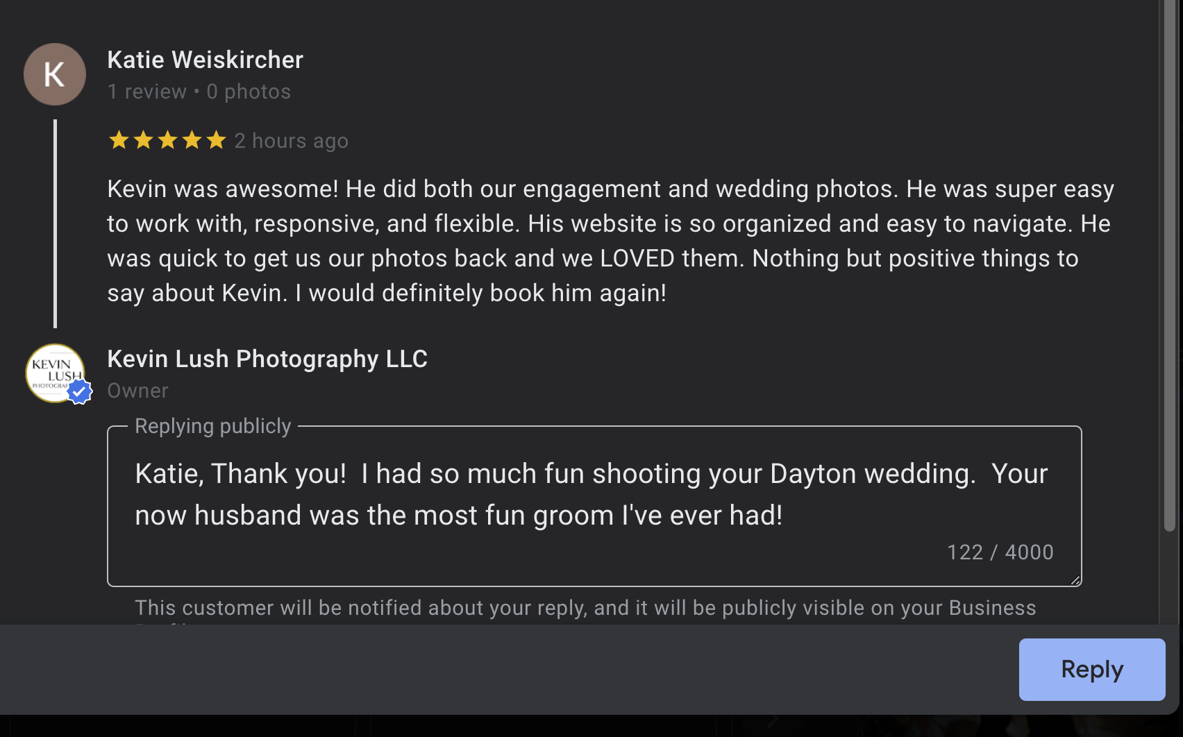 Five-Star Review Of A 2022 Yankee Trace Wedding