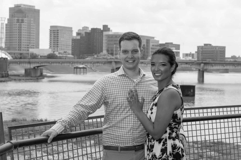 Deeds Point MetroPark Engagement Photos Dayton Ohio With Fountains And RiverScape
