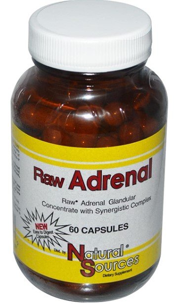 Natural Sources Raw Adrenal (front). Click on image to buy on Amazon now.