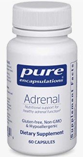 Pure Encapsulations Adrenal Supplement (front). Click on image to buy on Amazon now.