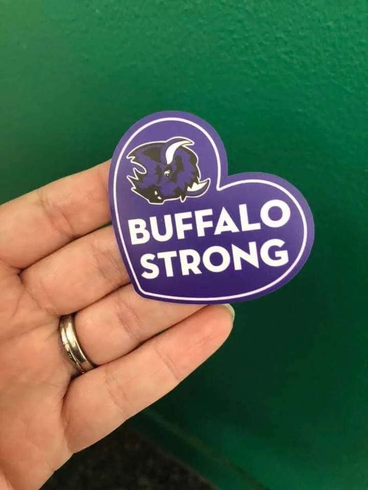 Posted by Angela K - At the Edina Hockey tournament over the weekend, Edina had helmet stickers made and handed them out to all teams and fans.