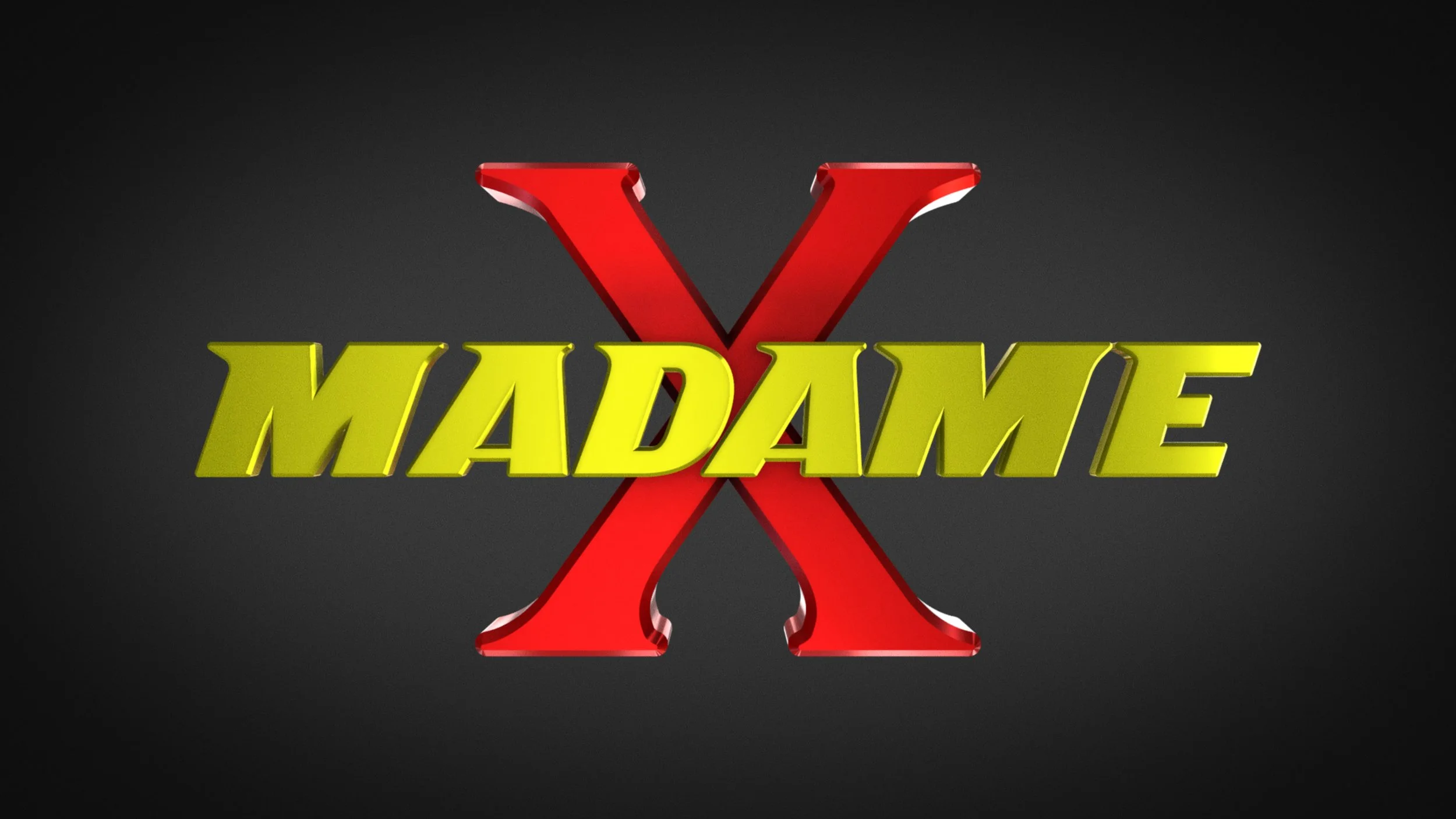 3D graphic of the words 'MADAME' in yellow letters crossed by a red 'X' on a dark background.