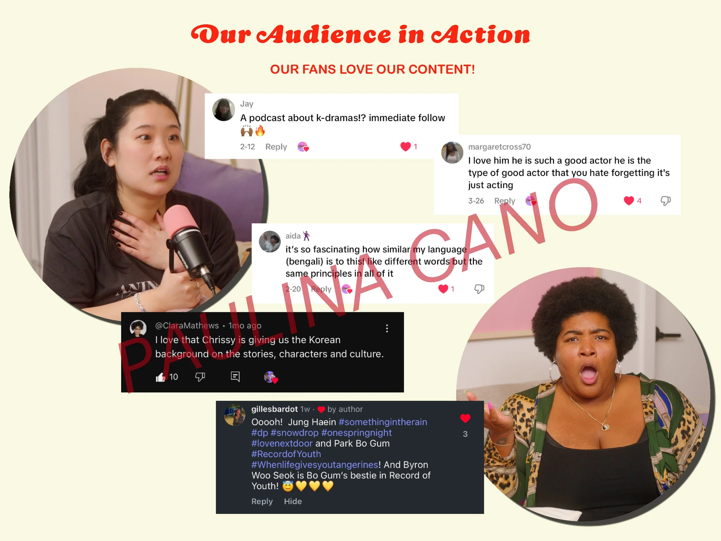 Collage of social media comments and reactions over images of two women in discussion, with a large red overlay text saying 'PRANINA INFO'.