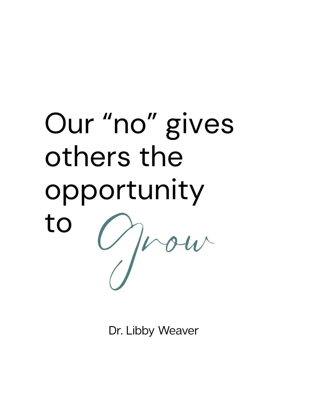 I'm reading Dr. Libby Weaver's Rushing Woman's Syndrome right now, and this morning these words landed SO deeply: "Our no gives others the opportunity to grow."

We've been conditioned to believe that being over-accommodating keeps everyone