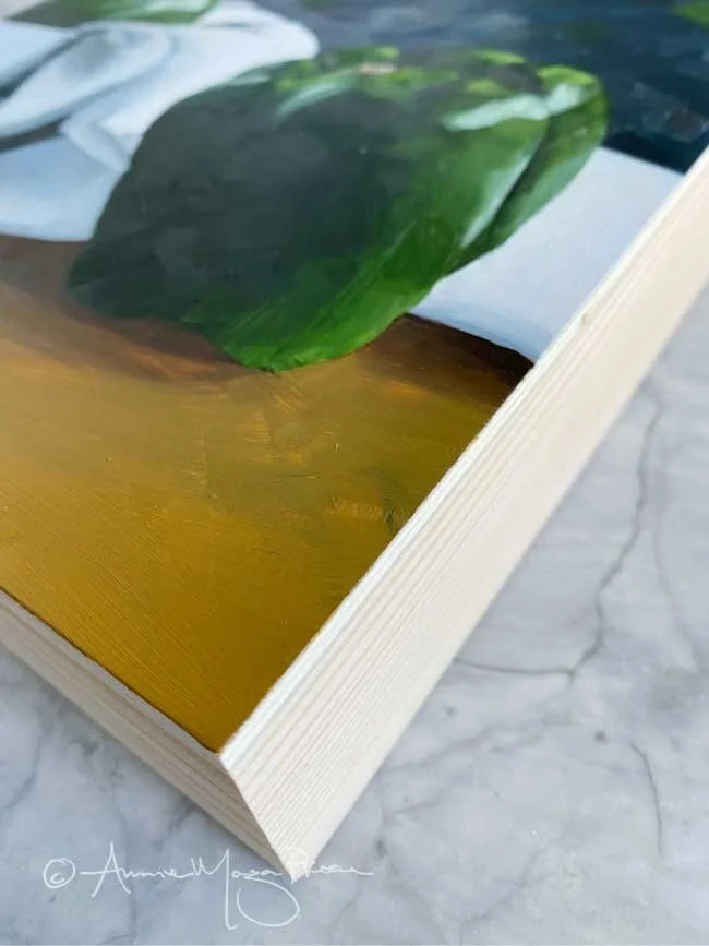 "Pears" 8" x 10" Original Oil Painting on Cradled Wood Panel with Natural Wood Sides — Art For O