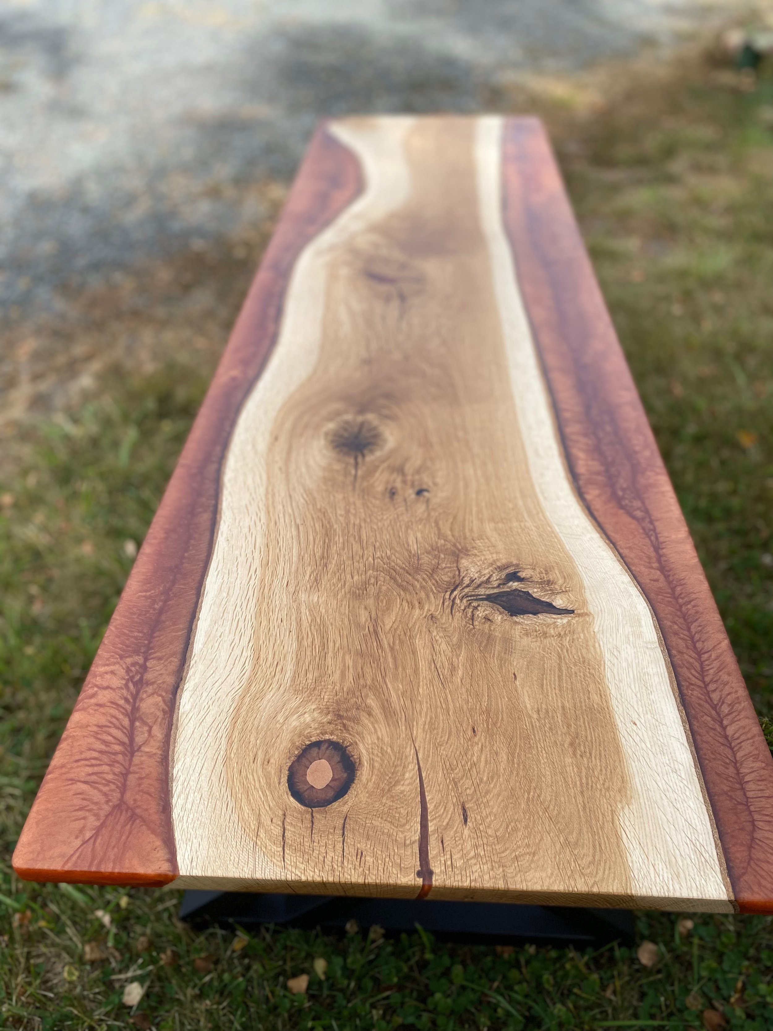 18x60" Bench Garry Oak & Copper