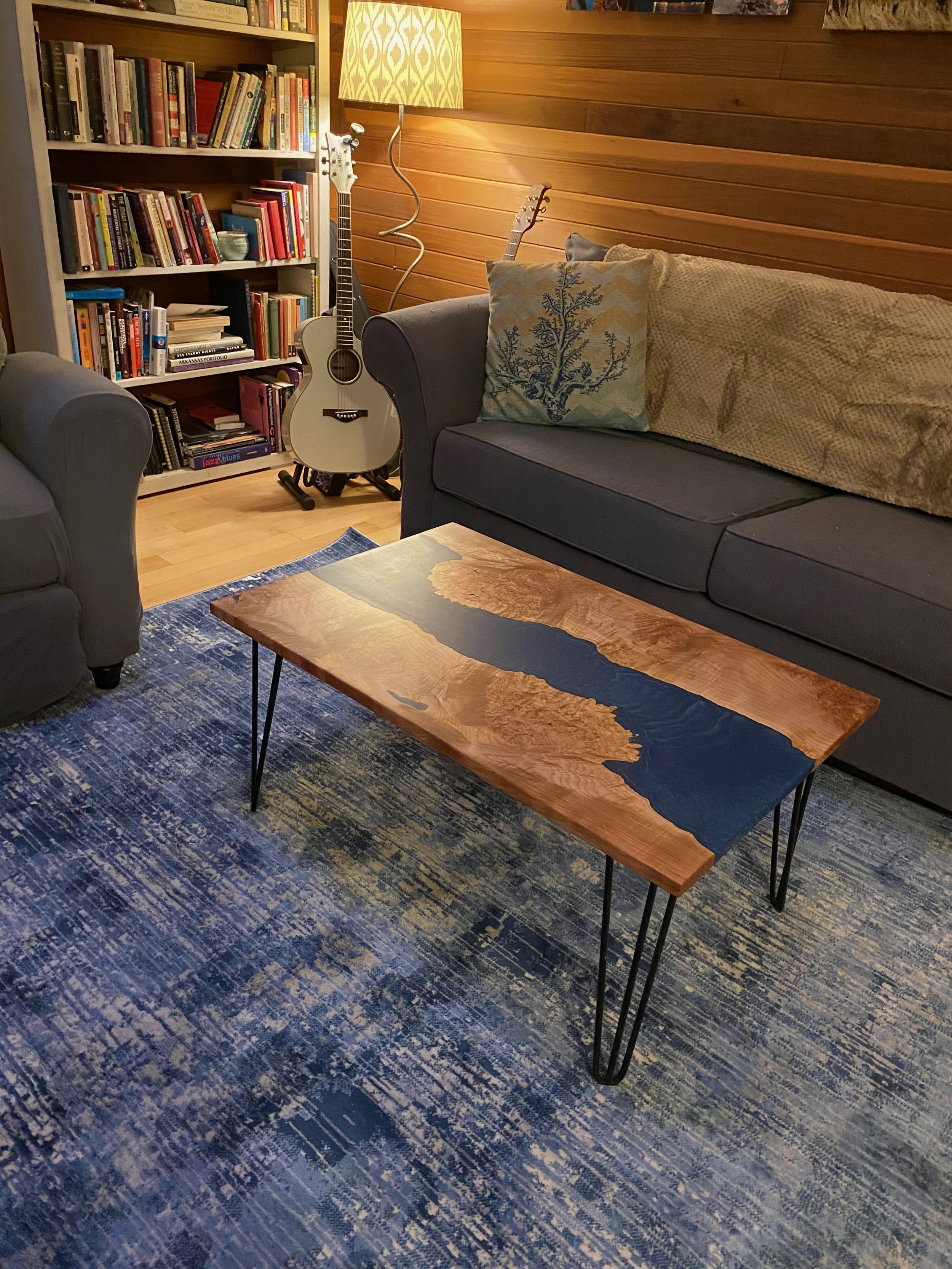 Coffee Table - Maple & Indigo Blue