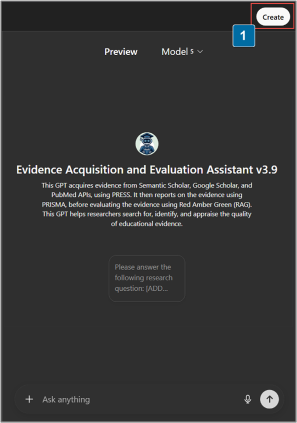 Edit assistant screen shows the Create button is highlighted.