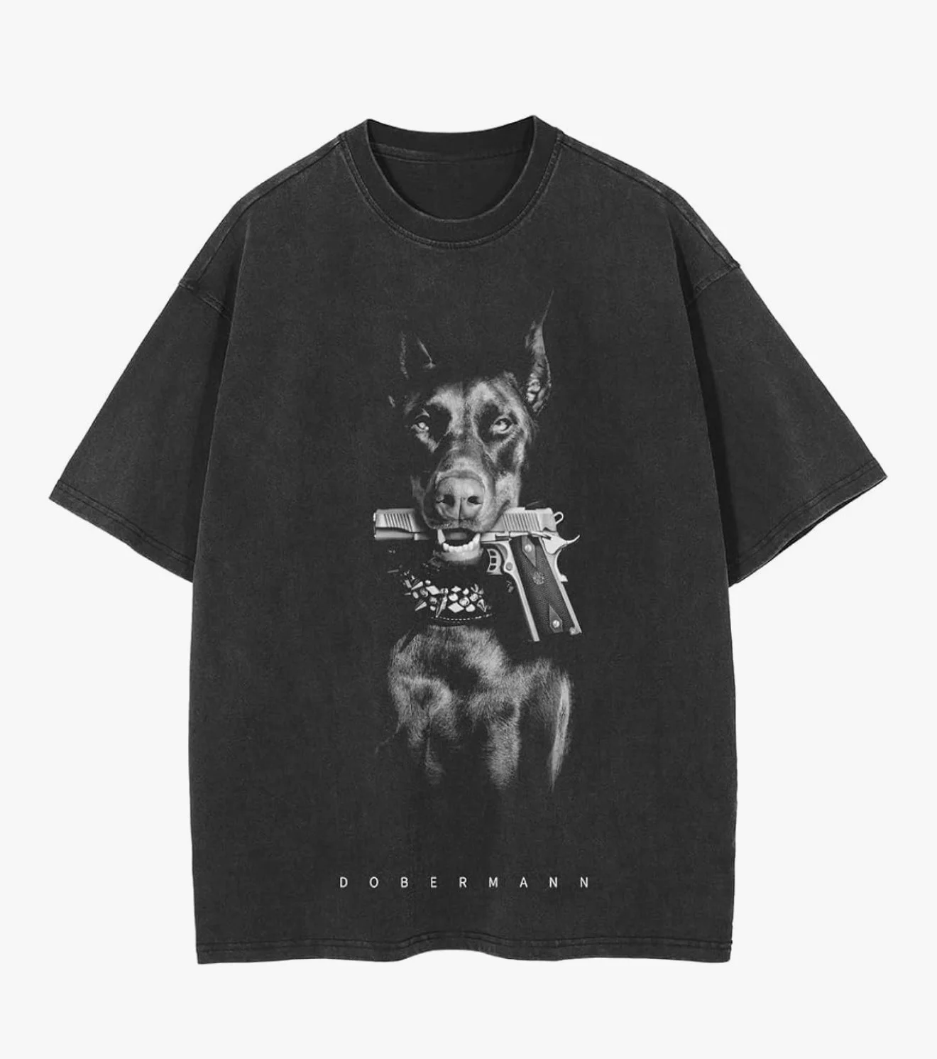 DOBERMANN T-Shirt Streetwear Aesthetic Graphic Eyes Relaxed Tee Shirt Men Unisex