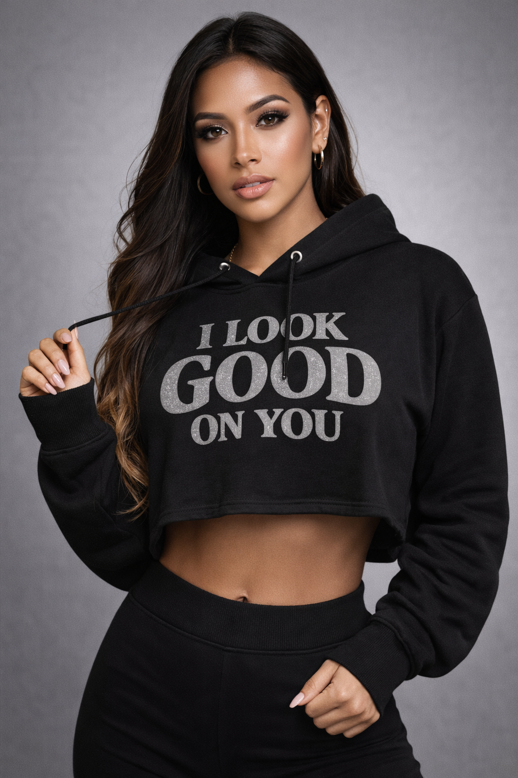I Look Good On You Crop Hoodie