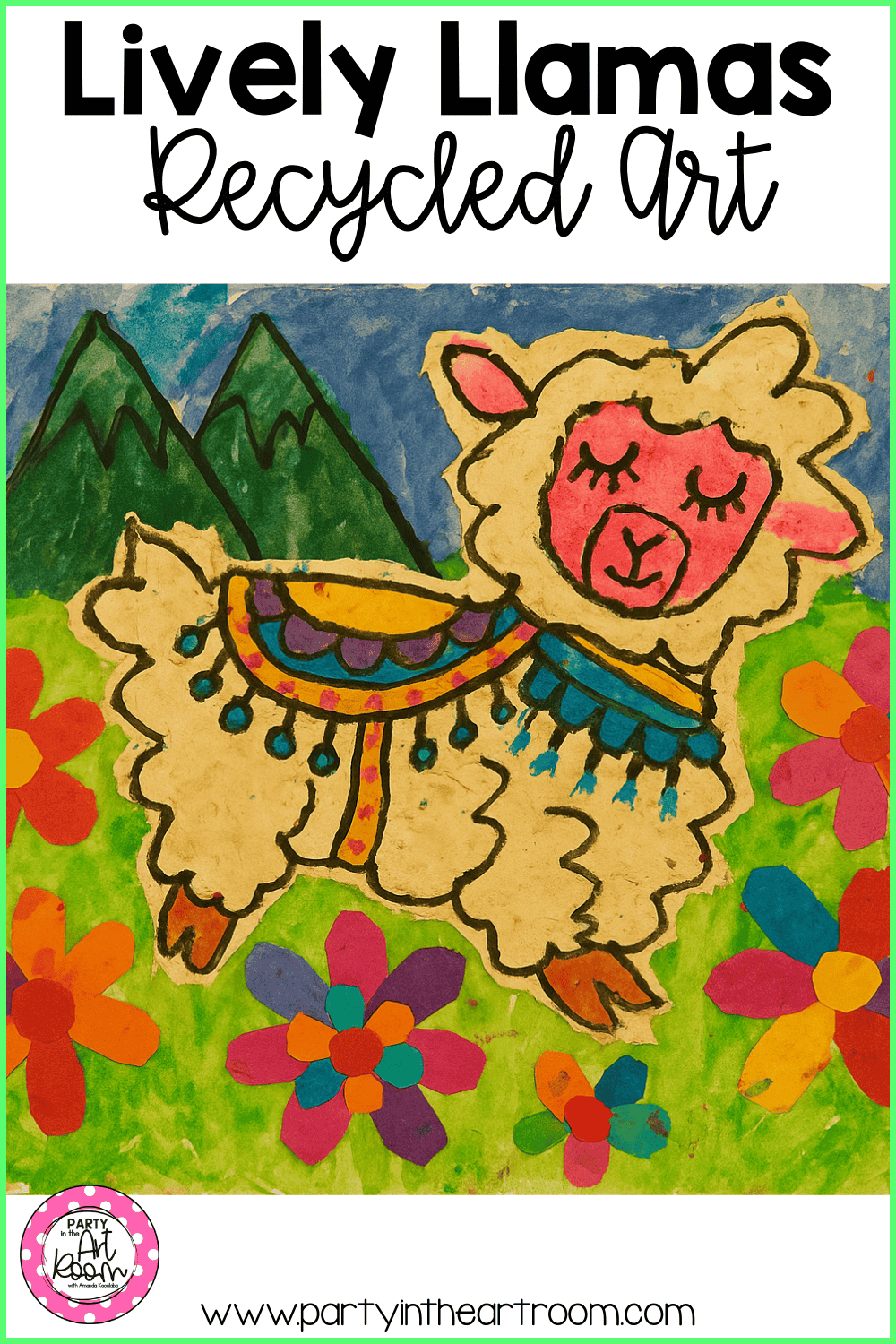 Lively Llamas and a Garden of Glue Caps: A Whimsical Recycled Art Project for Kids