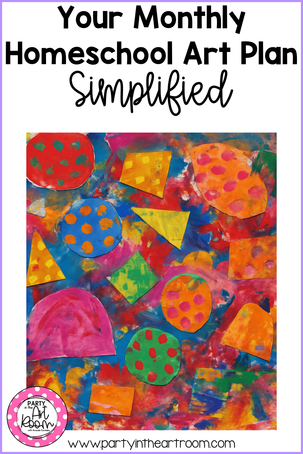 A completed student collage displayed as a finished artwork, reinforcing how a monthly homeschool art plan supports growth, confidence, and cohesive creative outcomes over time.