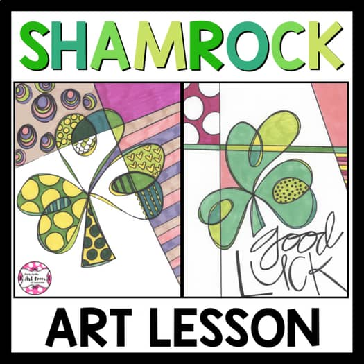 Saint Patricks Day Activities: Shamrock Art Lesson, Art Sub Plans