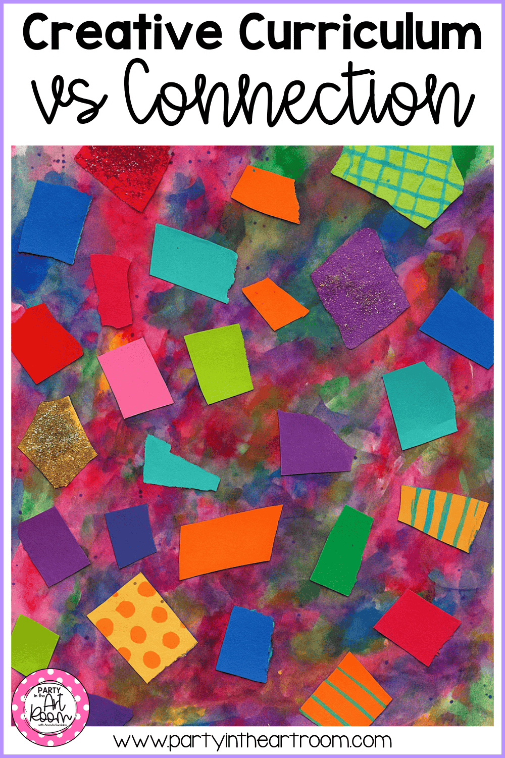 Abstract background with blended colors and torn paper pieces layered on top, visually representing the balance between curriculum structure and student connection discussed in the article.