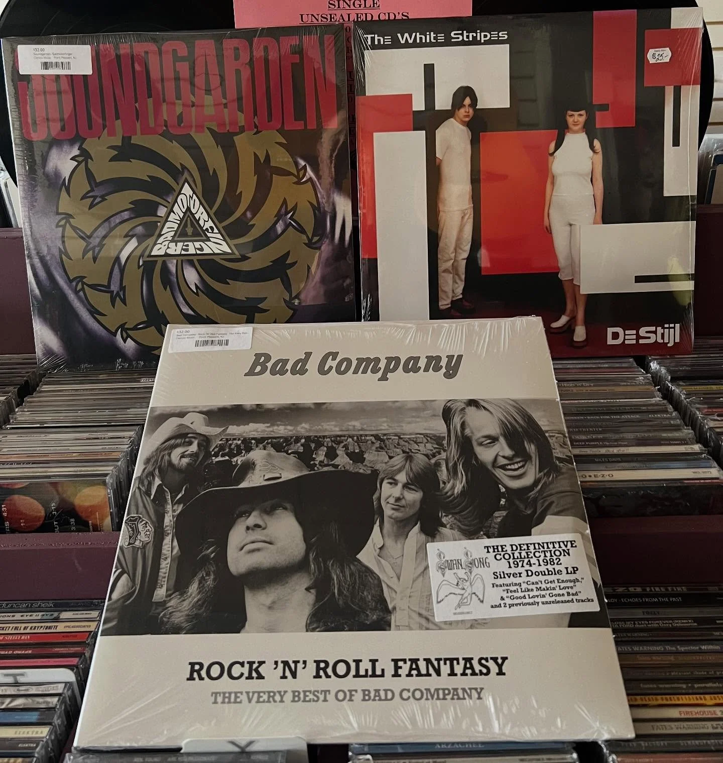 Rock and Roll Hall of Fame Inductions are tonight - congrats to all - here are a couple of our favorites! @officialbadco @thewhitestripes @soundgarden #rockandrolloffame #thewhitestripes #whitestripes #badcompany #soundgarden #indierecordstore #local