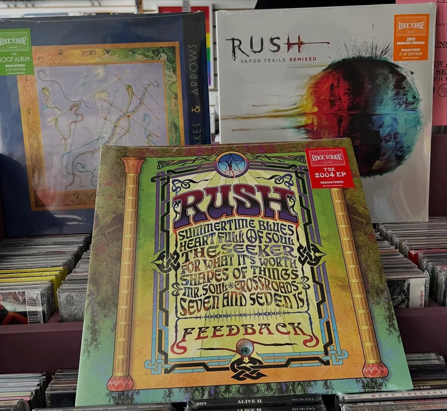 Finally a shipment has arrived - seems like forever since we had a shipment - more restocks arriving this week , as well - def some cool things here - here till 8pm tonight - #localmusicstore #localrecordstore #rush #rhinostartyourearoffright