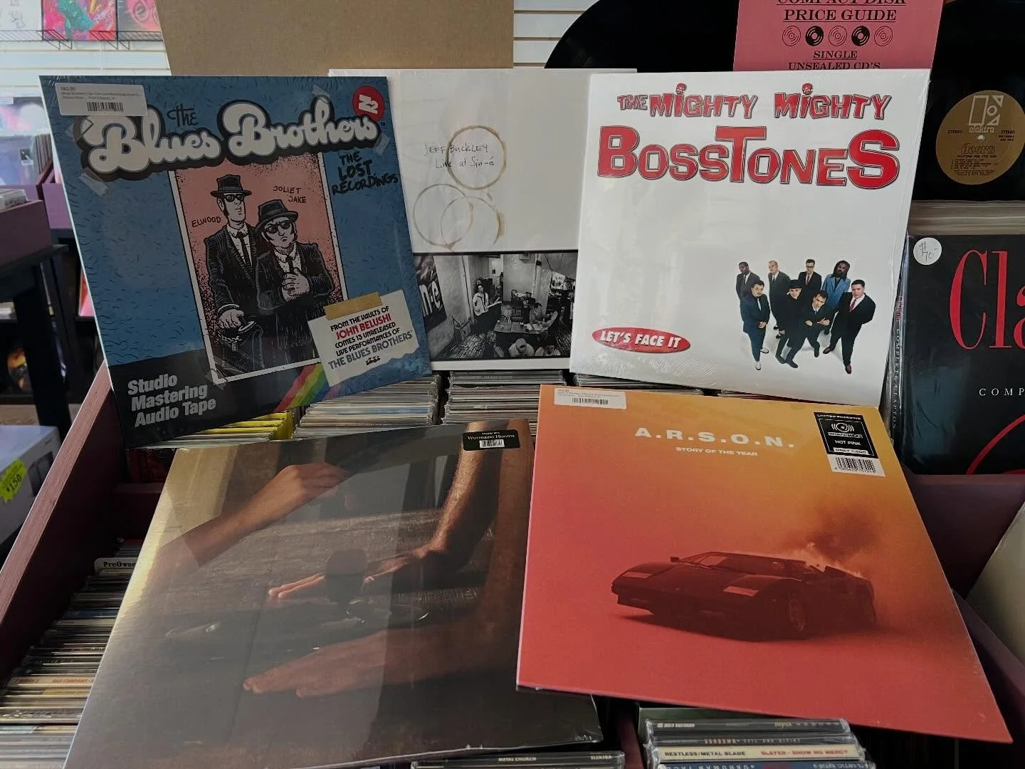 Today&rsquo;s new arrivals - def some cool stuff here and some of it , as always , is super limited. The @bluesbrothersofficial first pressing of this sold out quickly, this is the second in a different color - also new @charli_xcx , finally @bosston