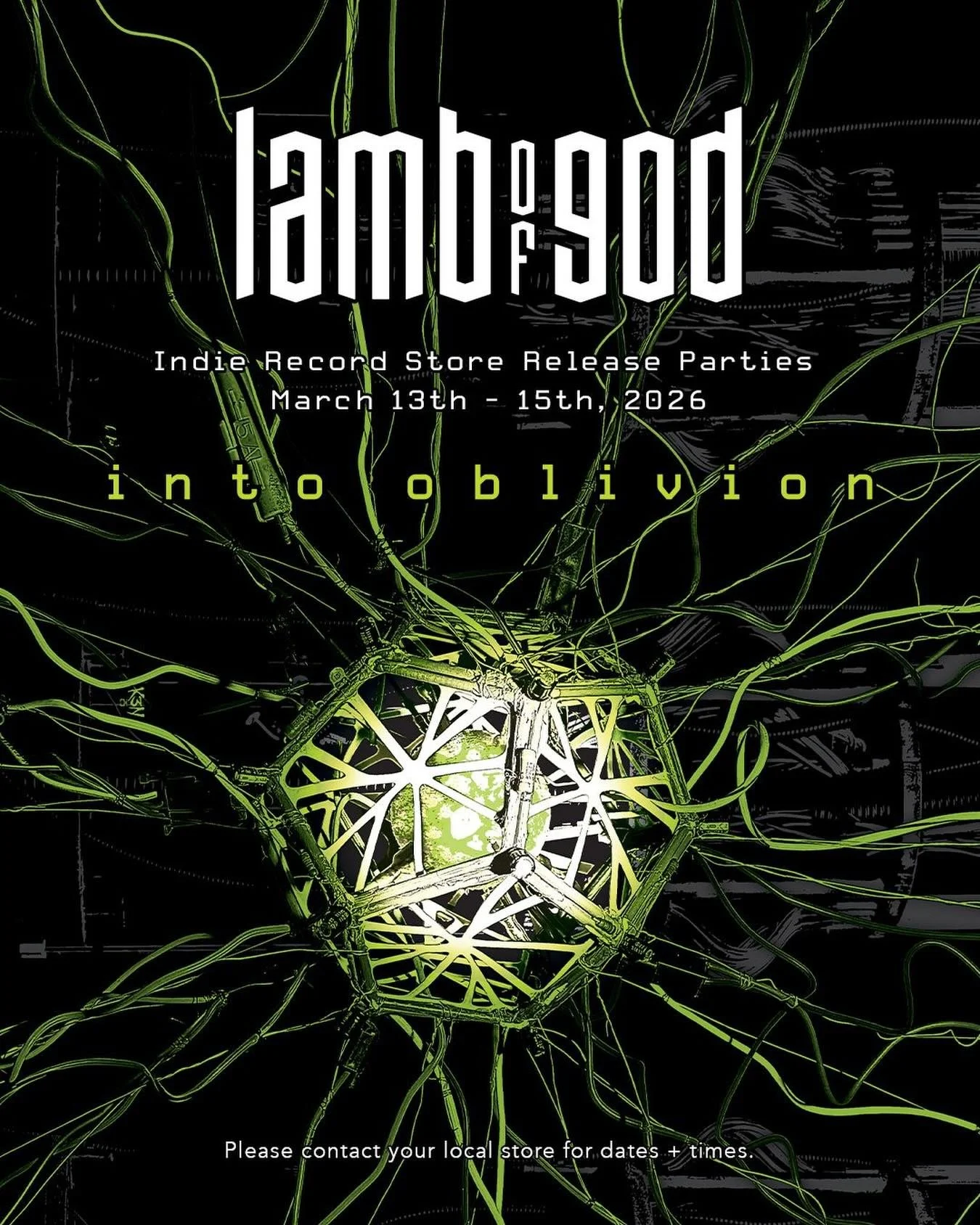 Reminder! Tomorrow - 5pm-7pm &mdash;-Join us on Friday, March 13 between 5pm-7pm - as we celebrate and listen to the new @lambofgod release &ldquo;Into Oblivion &ldquo; which drops the same day. We anticipate some type of promo items, but at this tim