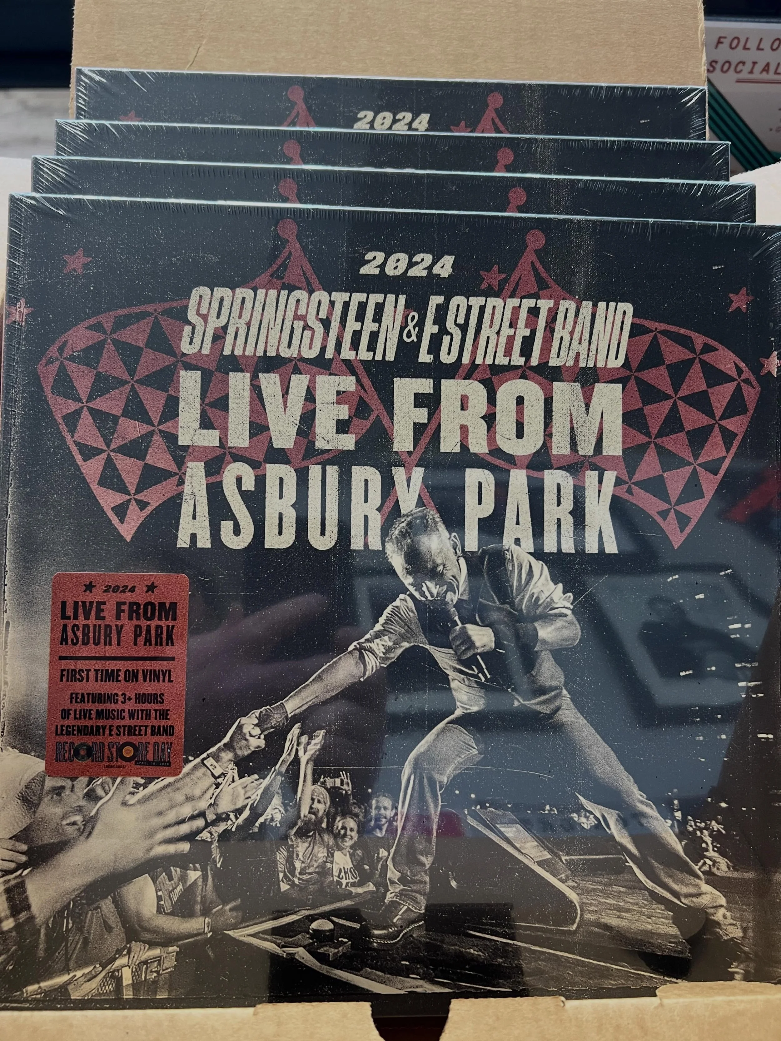 Box of @springsteen RSD release has just arrived! We did not anticipate any more copies and then these showed up. If you missed out on Record Store Day, here is your possible last chance! #springsteen #brucespringsteen #rsd2026 #asburypark @springste