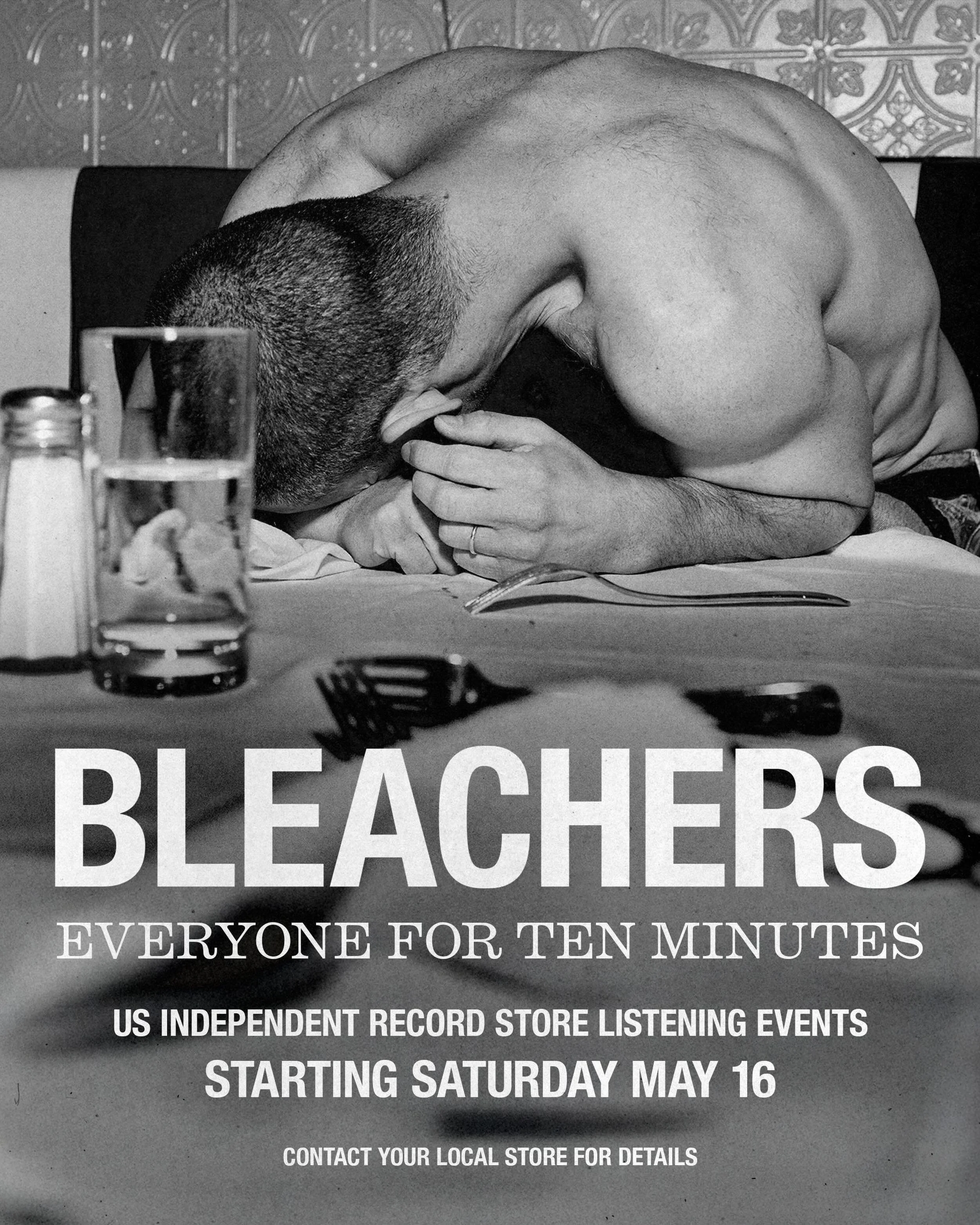 Reminder - Join us on Saturday, May 16th @ 5pm, for an advance listening event for the new @bleachersmusic release &ldquo;Everyone For Ten Minutes&rdquo;. The album drops on May 22nd. We will have limited amounts of giveaways and a special grand priz