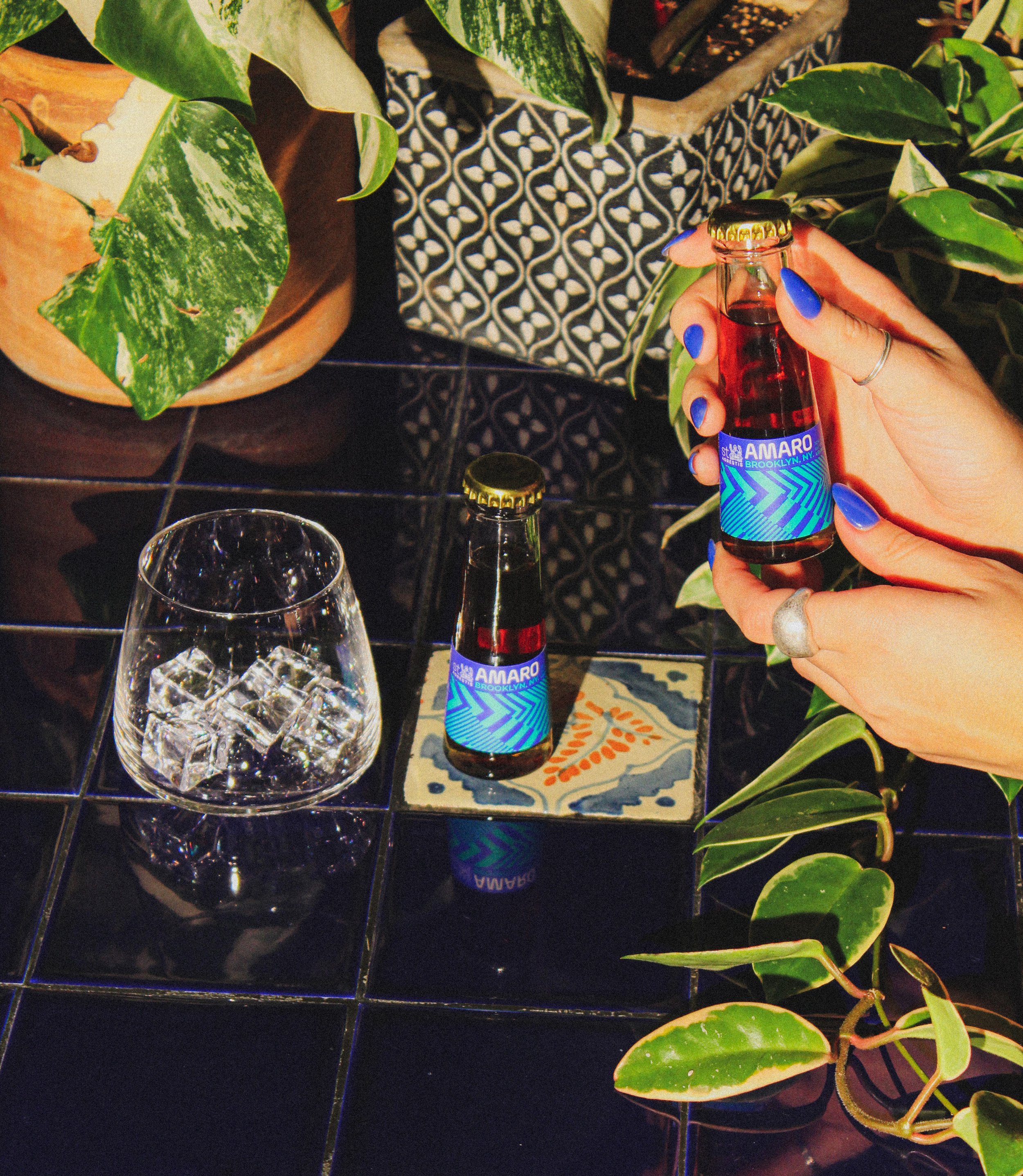 St. Agrestis Amaro lifestyle shot.