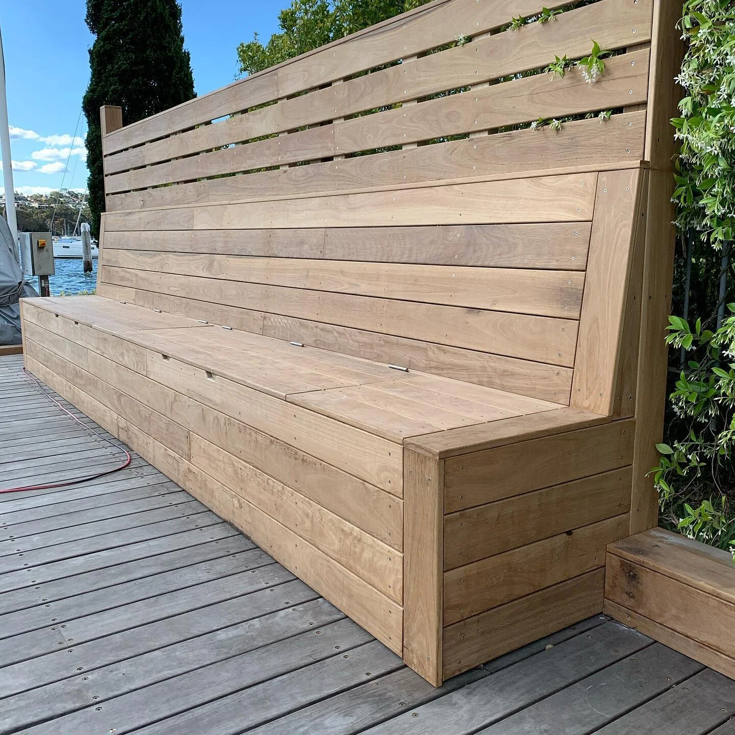 Bench seat and screening at woolwich all finished up and ready to watch the fireworks on nye