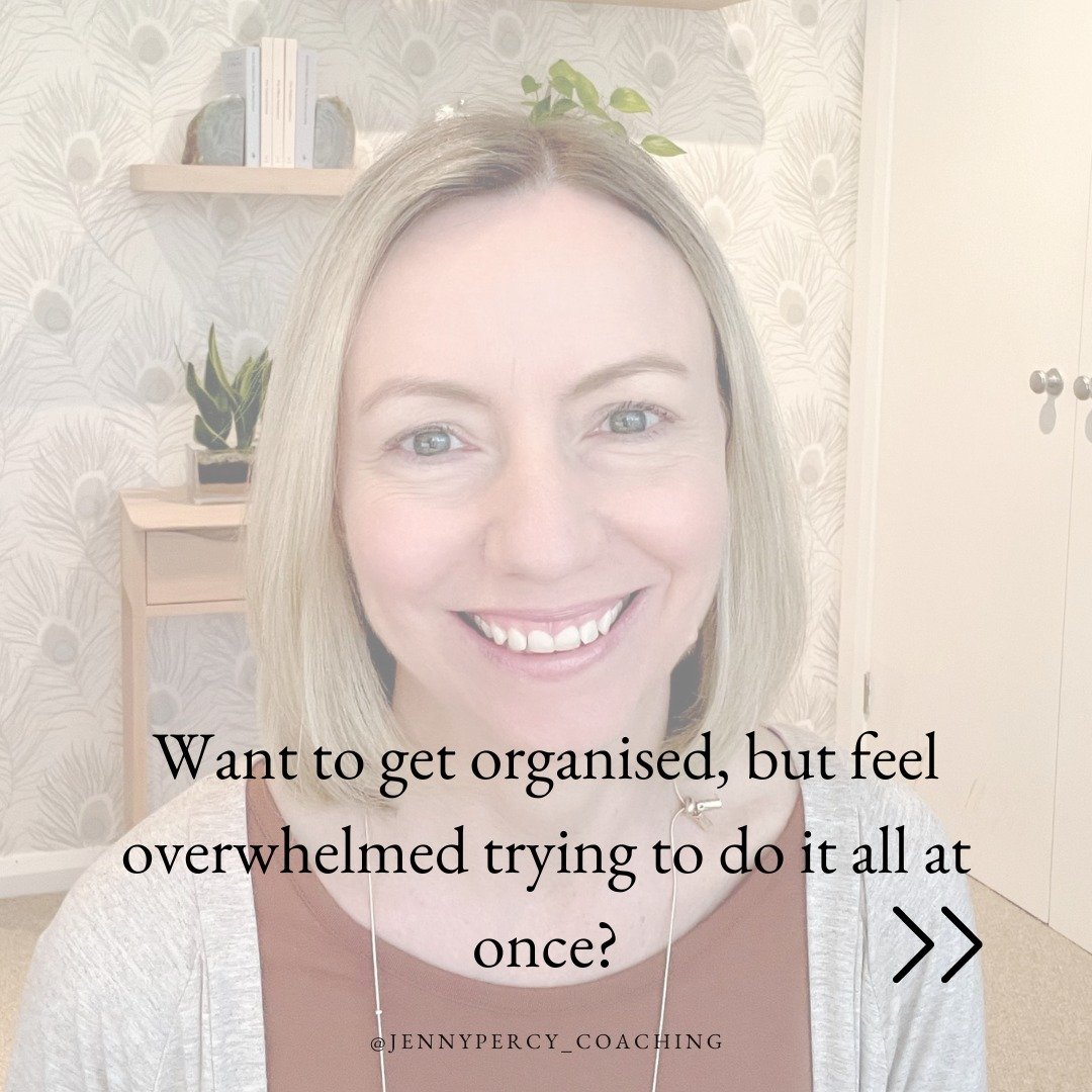 Want to get organised, but feel overwhelmed trying to do it all at once?

Start small.

Focus on one little area, like a drawer or shelf, and tidy up.

Celebrate that success!

Tomorrow, pick another small task.

Little by little, you'll gain momentu