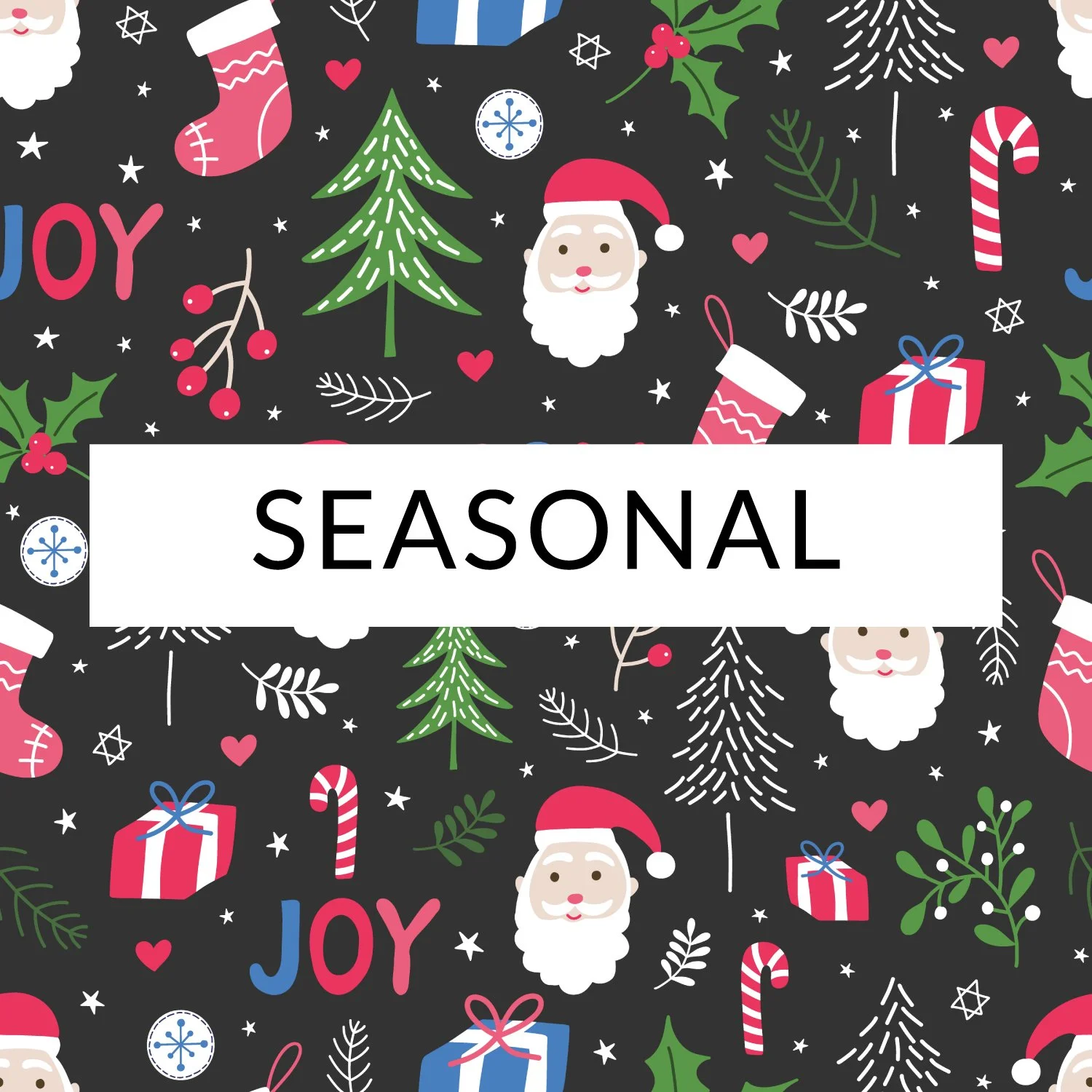 Festive holiday pattern designs created by Nicola Rowe, pattern designer and illustrator. Available for art licensing.