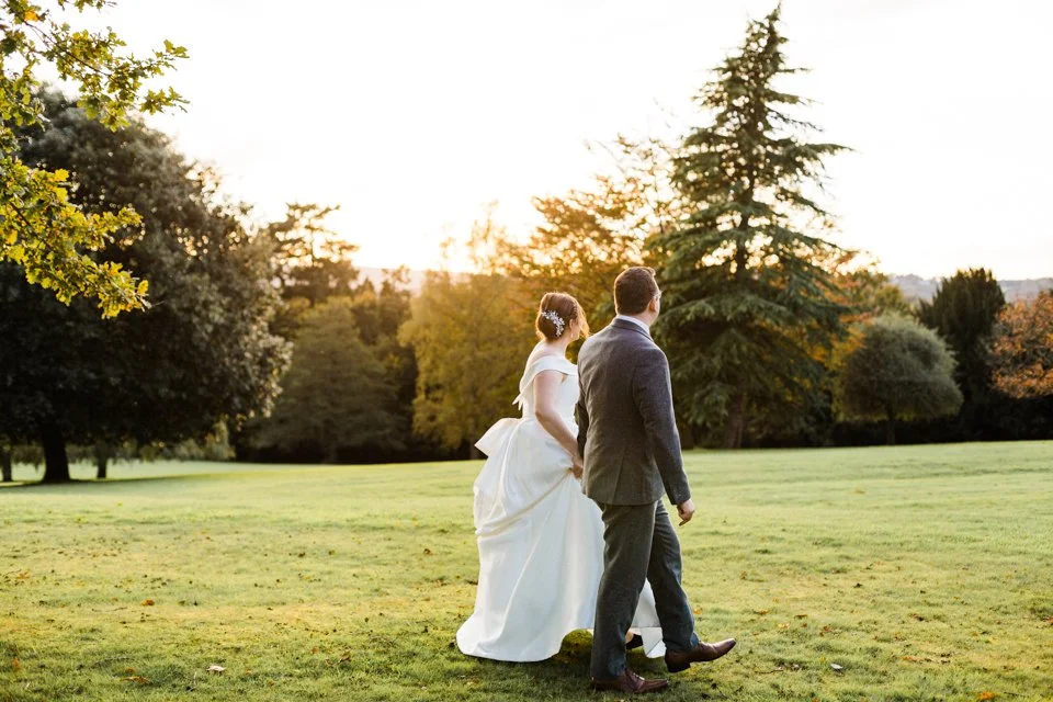 Bride and groom golden hour