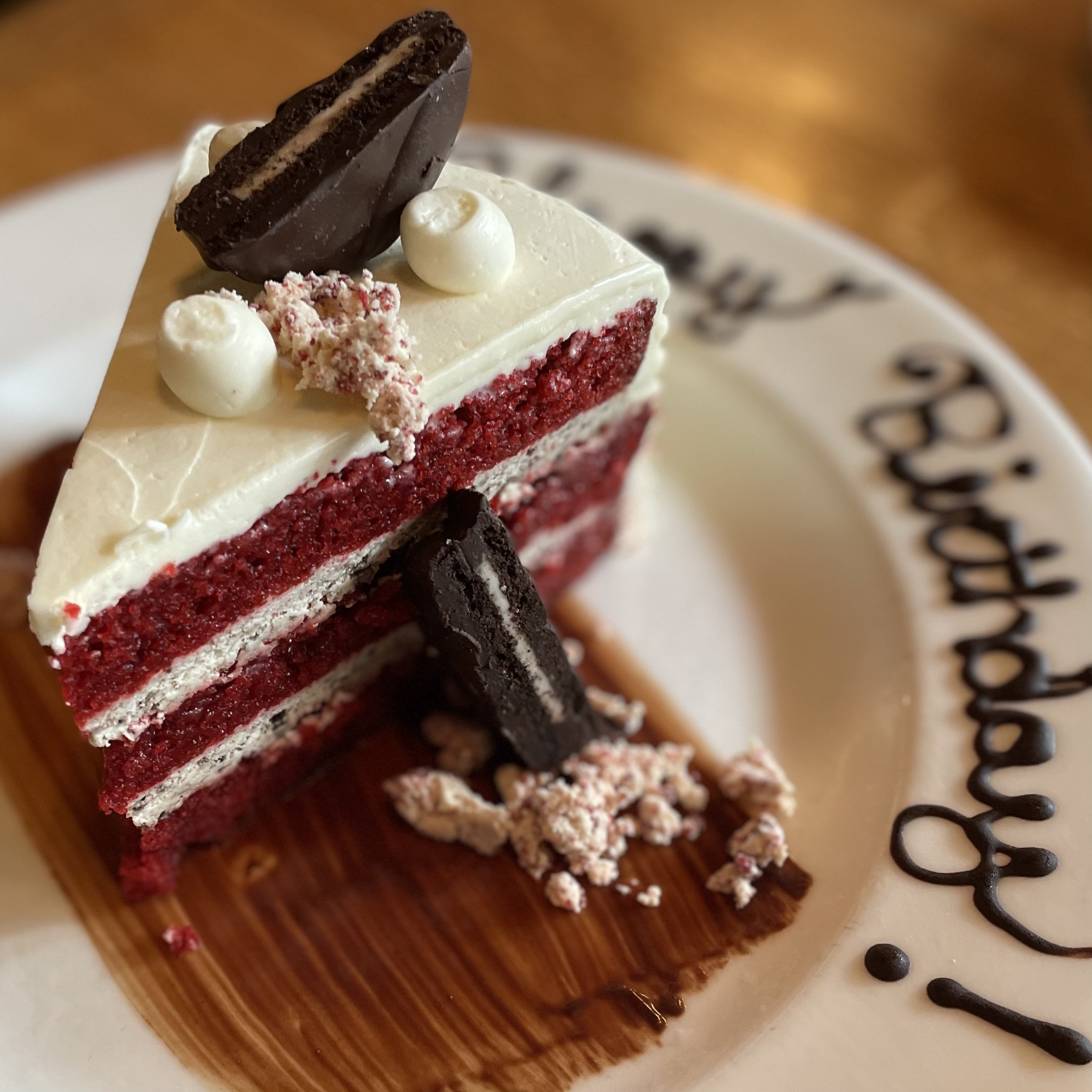 Happy Birthday red velvet cake from the stable cafe at Biltmore Estate.jpg