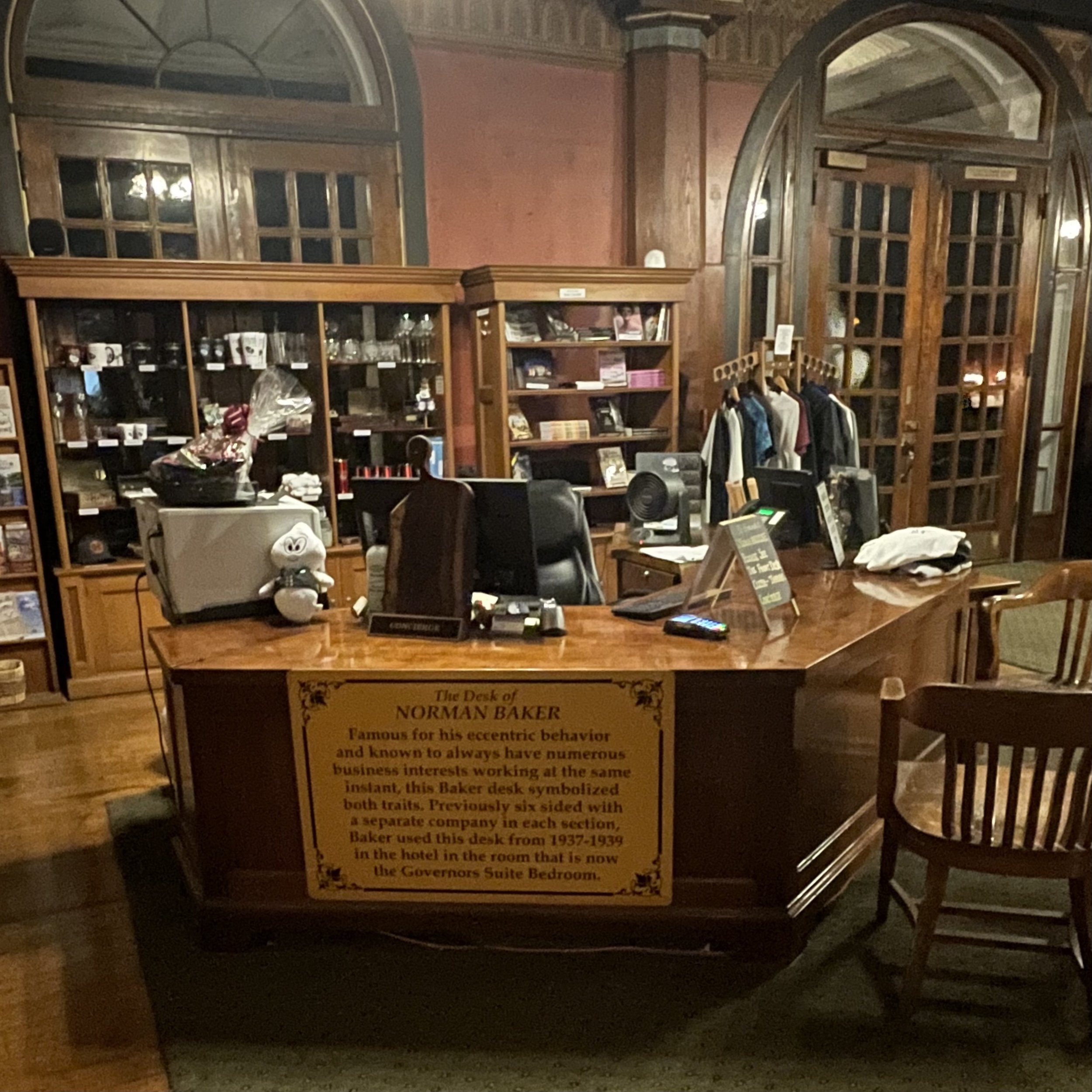 Norman Baker's desk at the crescent hotel in eureka springs arkansas.jpg