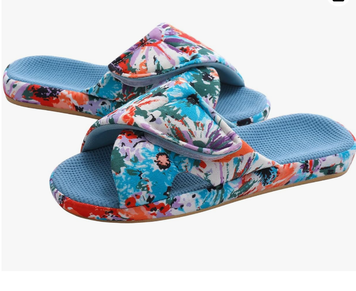 Comfortable and supportive house shoes slippers with adjustable straps.