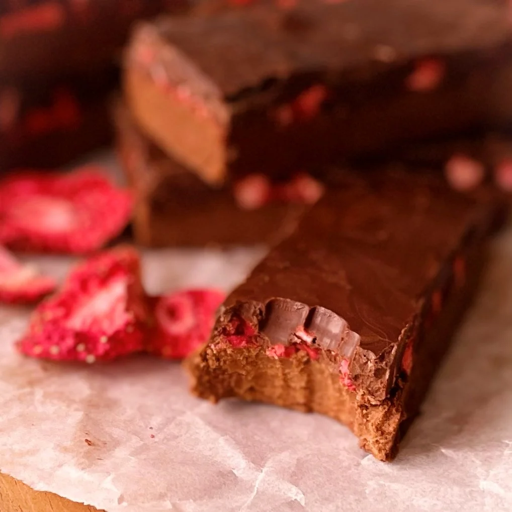 Homemade Protein Bars Chocolate Strawberry — Inspiration Apron