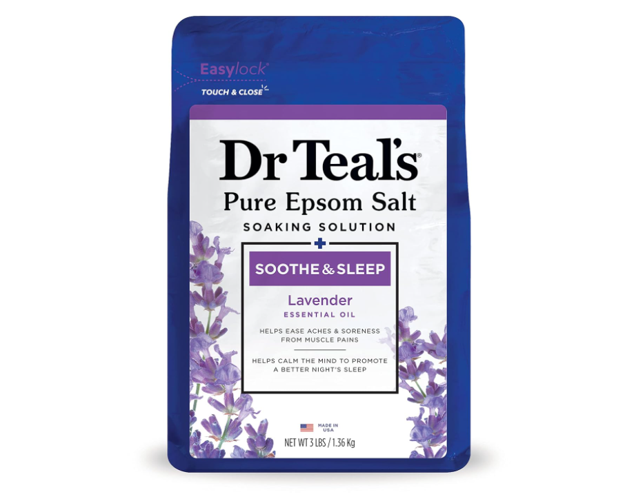 Dr Teals pure epsom salt socking solution for bath lavender.