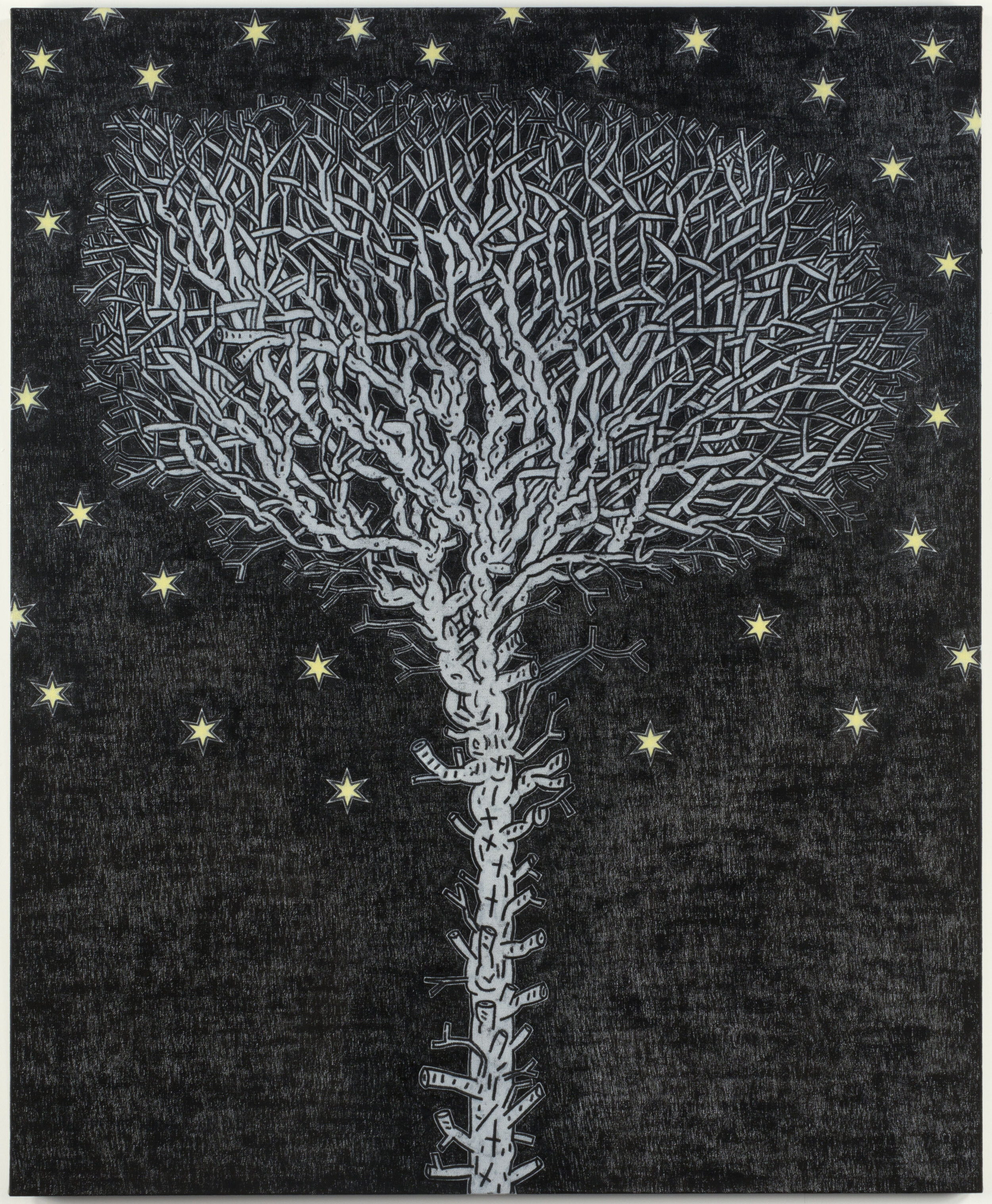  Tree at Midnight, 2014   oil on flax canvas 66 × 54 inches (168 × 137 cm) 