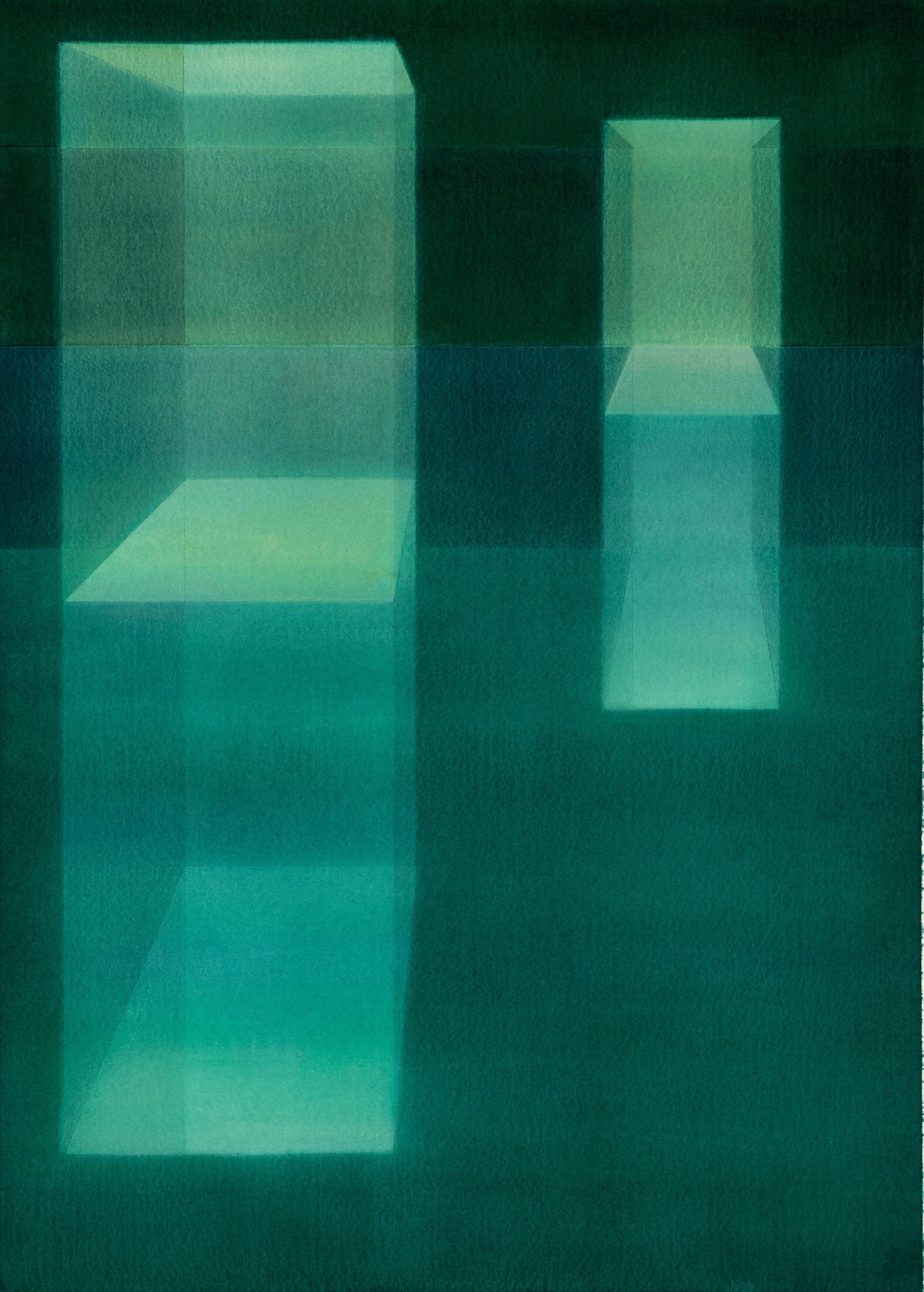   Suspended in Green (A7) , 2005 watercolor on paper 30 × 22 inches (76 × 56 cm) 
