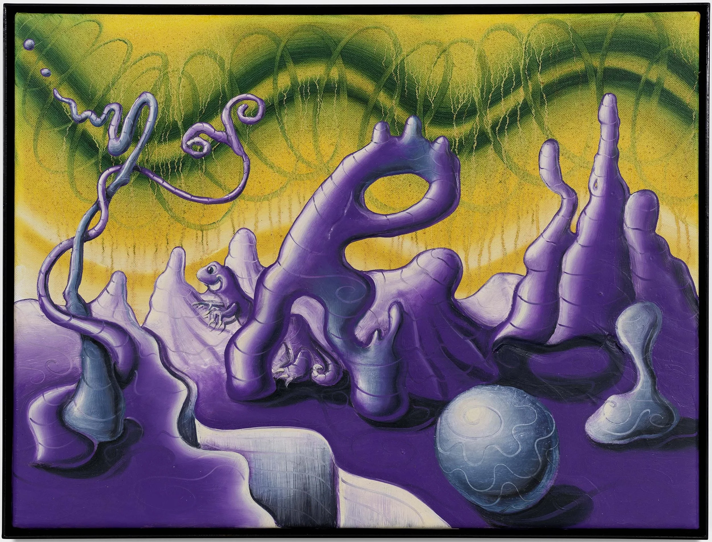   TERRADINURPLE , 2006 oil and acrylic on canvas in powder coated aluminum frame 16 x 24 inches (40.5 x 61 cm) 19 × 24.5 inches (47.5 × 62 cm), framed 
