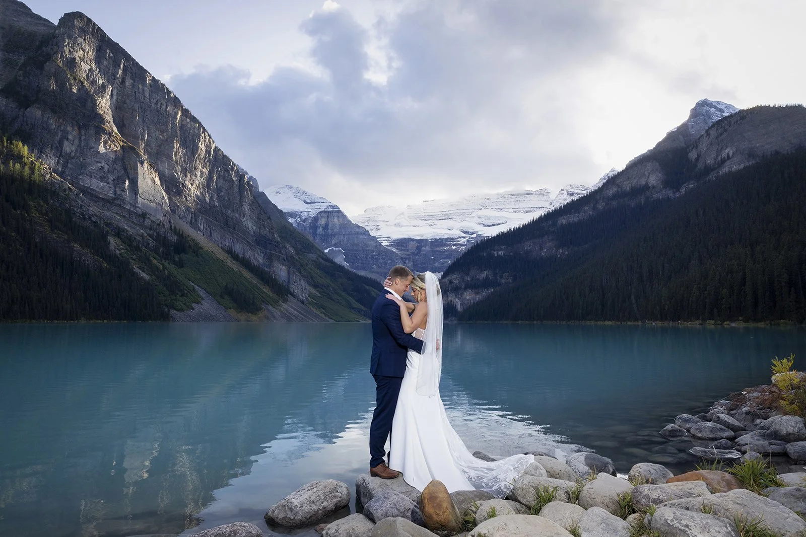 Bride and Groom - Lake Louise Wedding