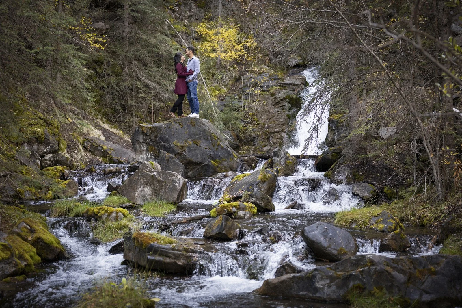 Engagement Session Canmore Waterfall