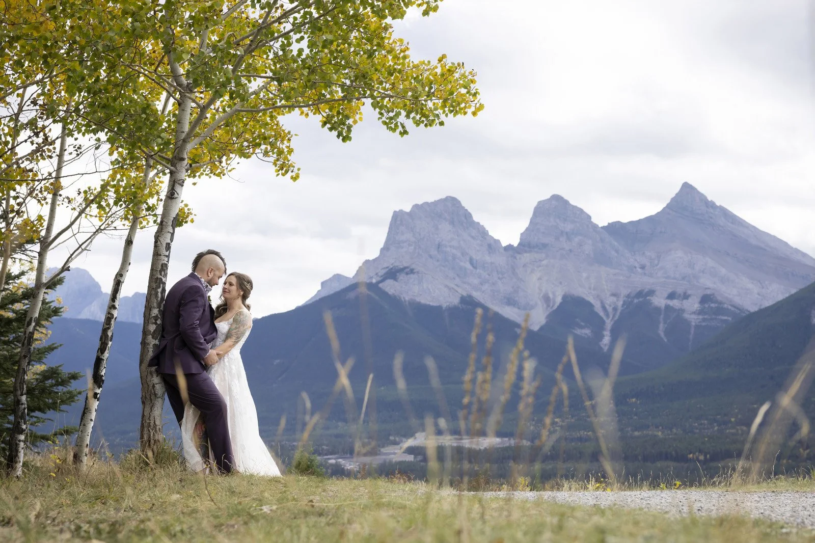Bride Groom Canmore Mountains.jpg
