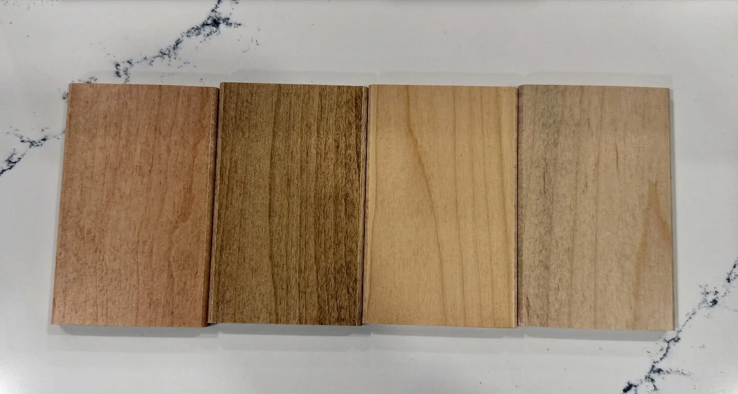 Going natural. I&rsquo;m thrilled to be working with wood cabinets again in this next kitchen remodel. Which stain do you like the best ? 

#interiordesign #interiordesigner #milwaukeeinteriordesign #milwaukeeinteriordesigner #design #designer #homed