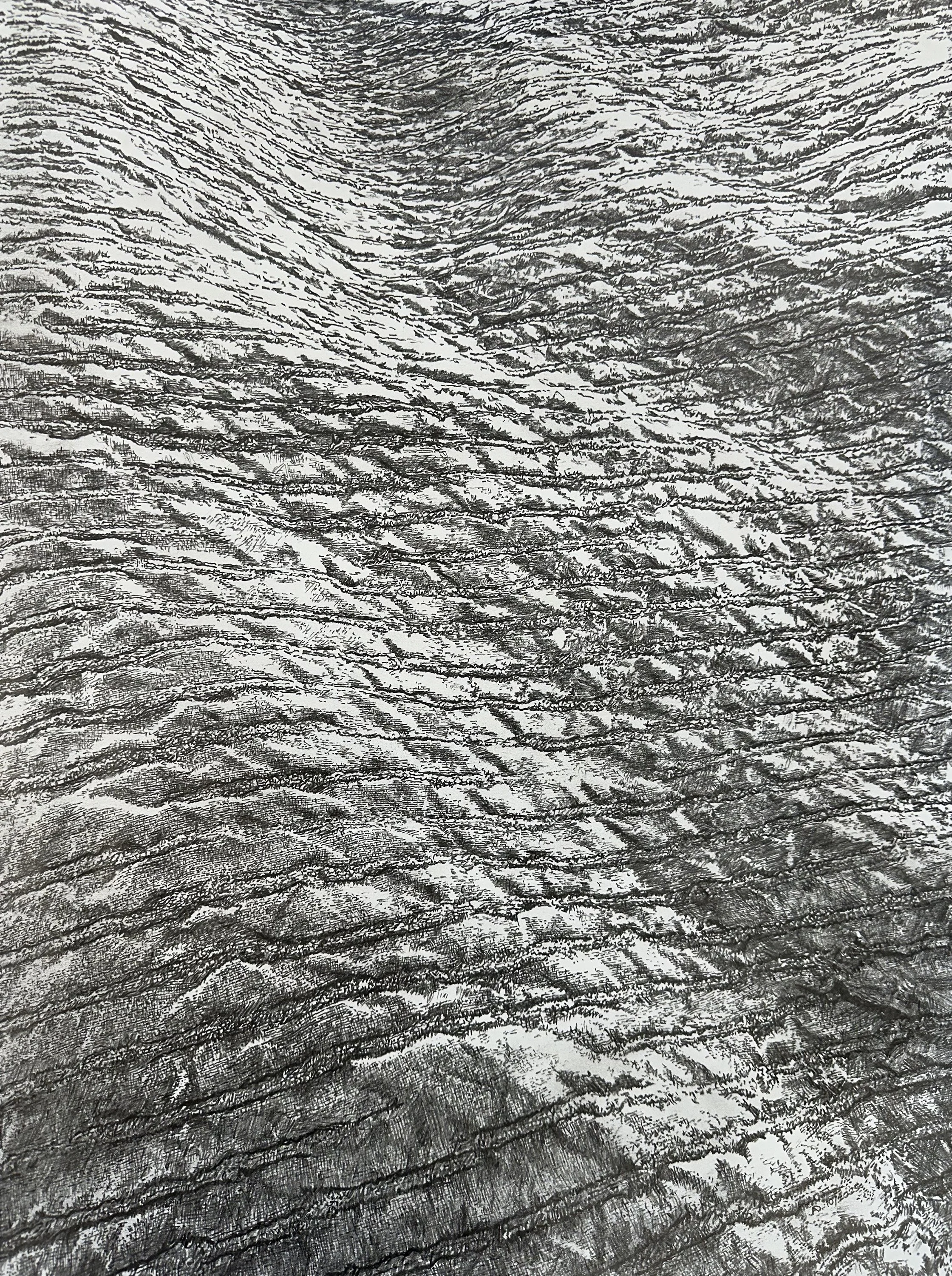 James Dietze Studio Art - Bedspread Waves - Pencil on Paper