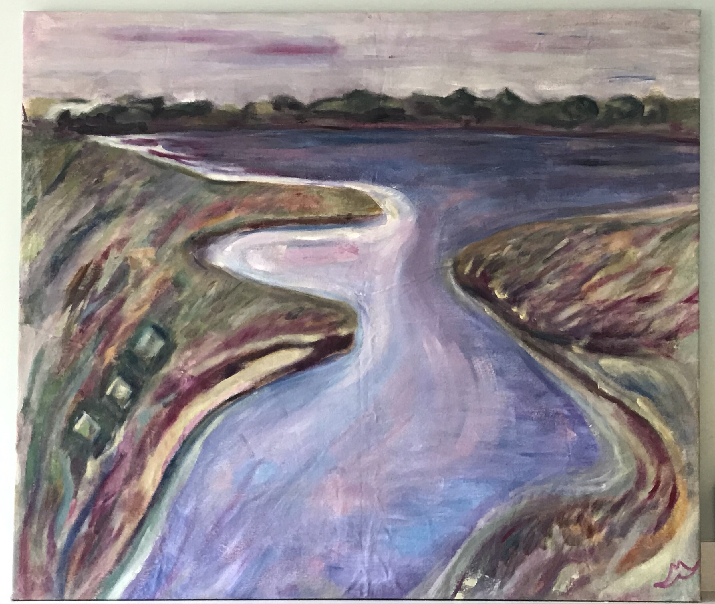 Mattapoisett Marsh in Early Evening, 43" x 38"