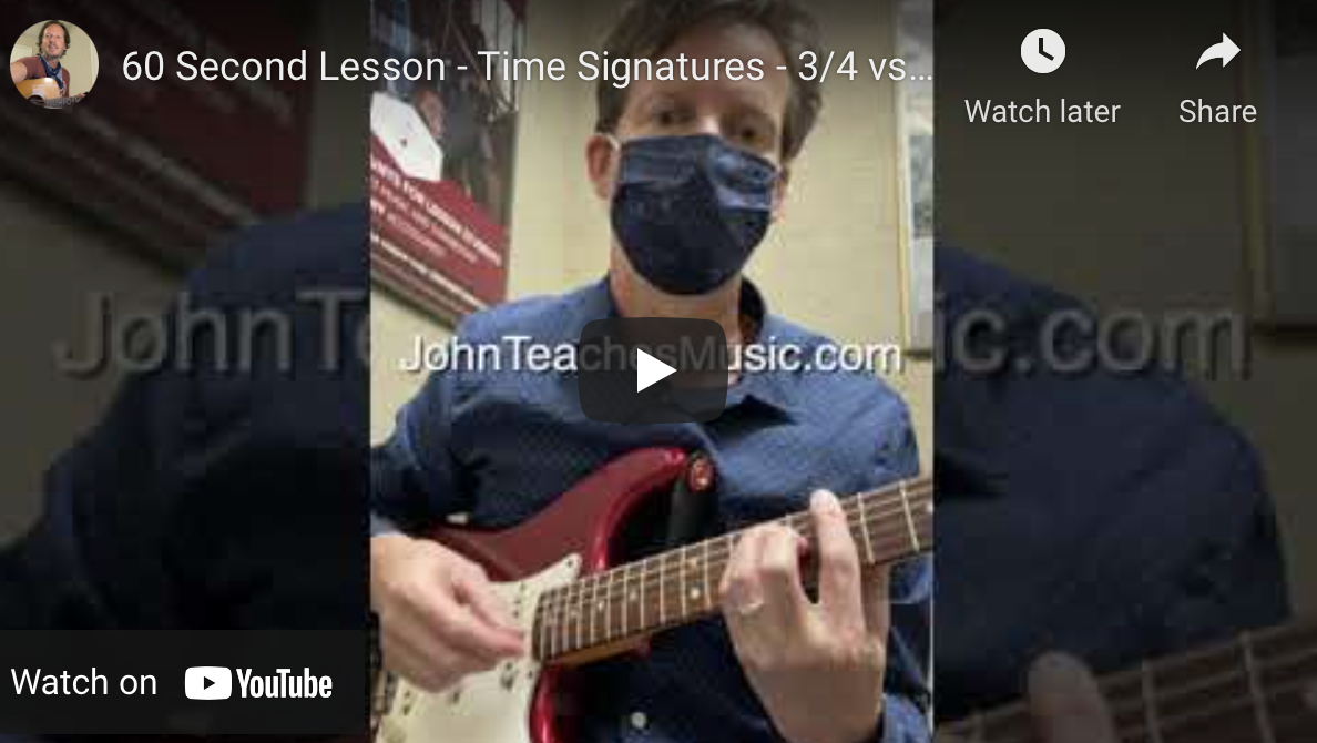 60 Second Lesson - Time Signatures - 3/4 vs  6/8