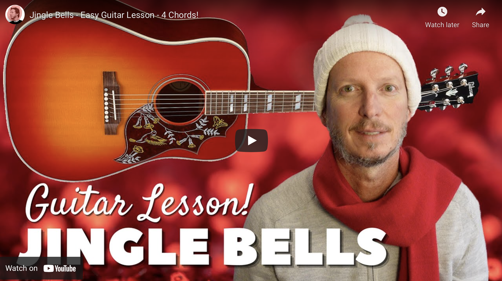 Jingle Bells - Easy Guitar Lesson - 4 Chords!