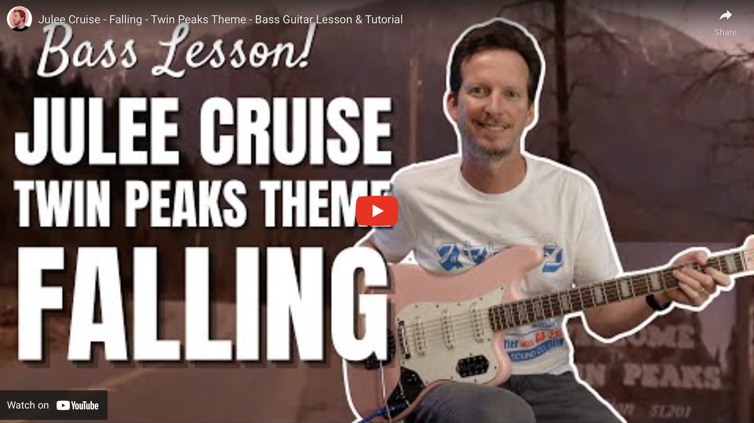 Julee Cruise - Falling - Twin Peaks Theme - Bass Guitar Lesson &amp; Tutorial