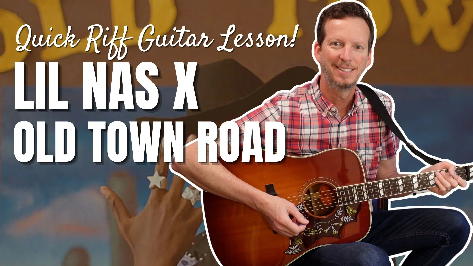 Lil Nas X - Old Town Road - Quick Riff Guitar Lesson and Tutorial